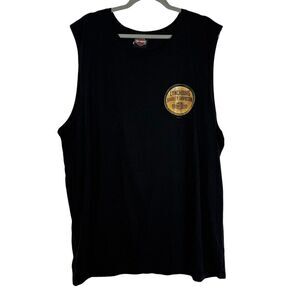 Harley Davidson Shirt Mens 2XL Black Muscle Tank Lynchburg Tennessee Flags